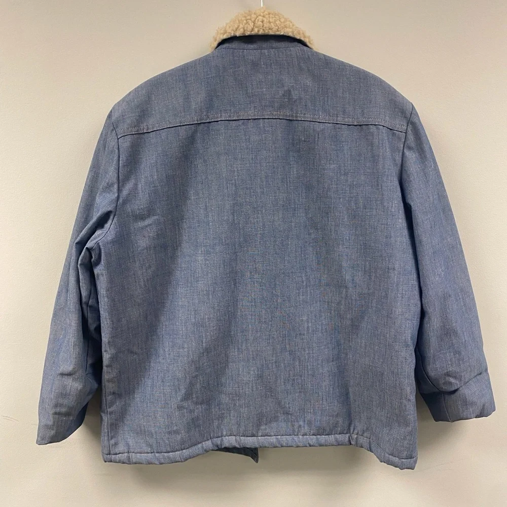 Vintage 70’s Levis Chambray Jacket Button Levis Oren Tag Trucker Sherpa Jacket